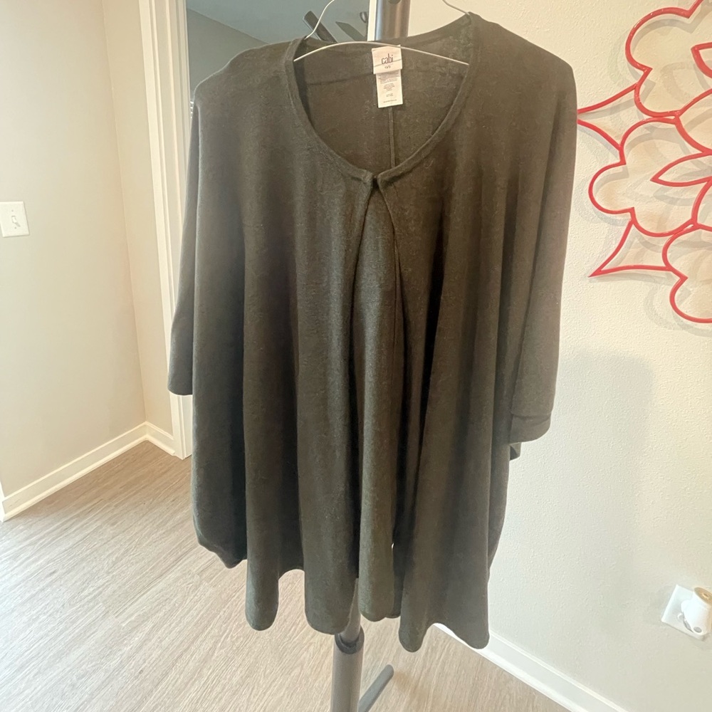 COPY - CAbi Women's Majestic Wrap Style 3477 Forest Green Cape Sweater Wrap One…